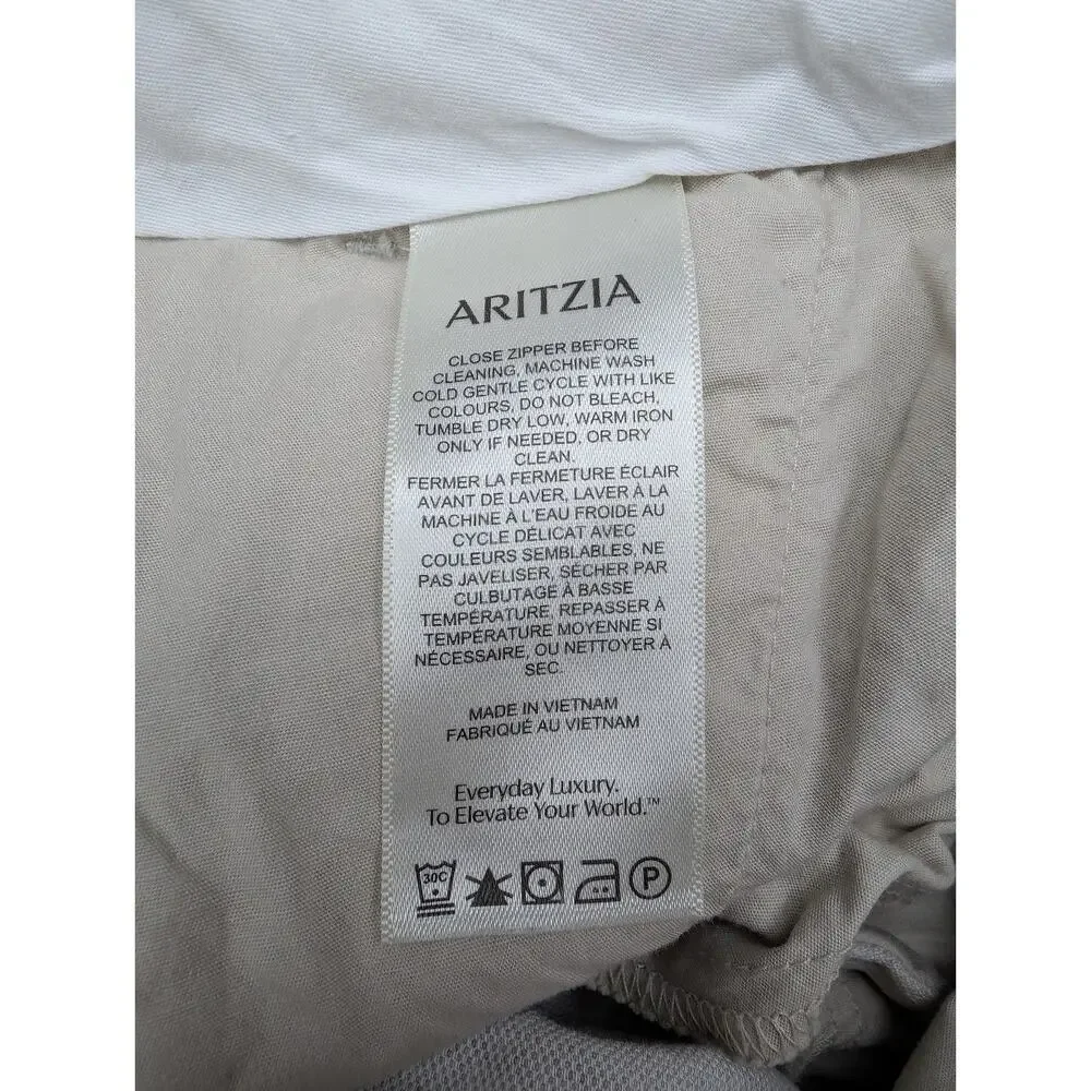 Aritzia Effortless Pants Womens 4 Tall Linen Wide Leg Pleated Trouser Old Money
